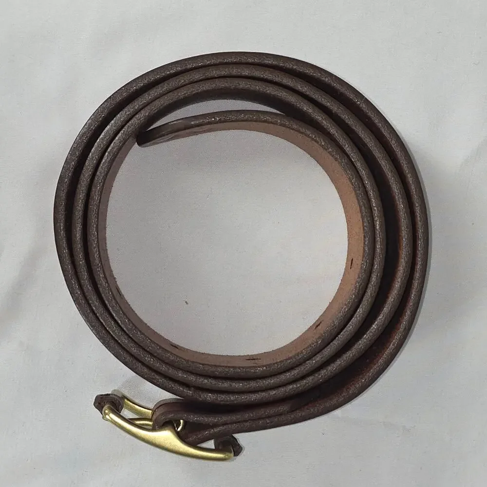 DE PALMA “MONA” GENUINE BROWN LEATHER BELT – BRASS BUCKLE – 44
